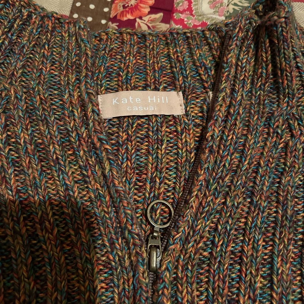 Kate Hill Multicolor Ribbed Cardigan - Picture 2 of 3